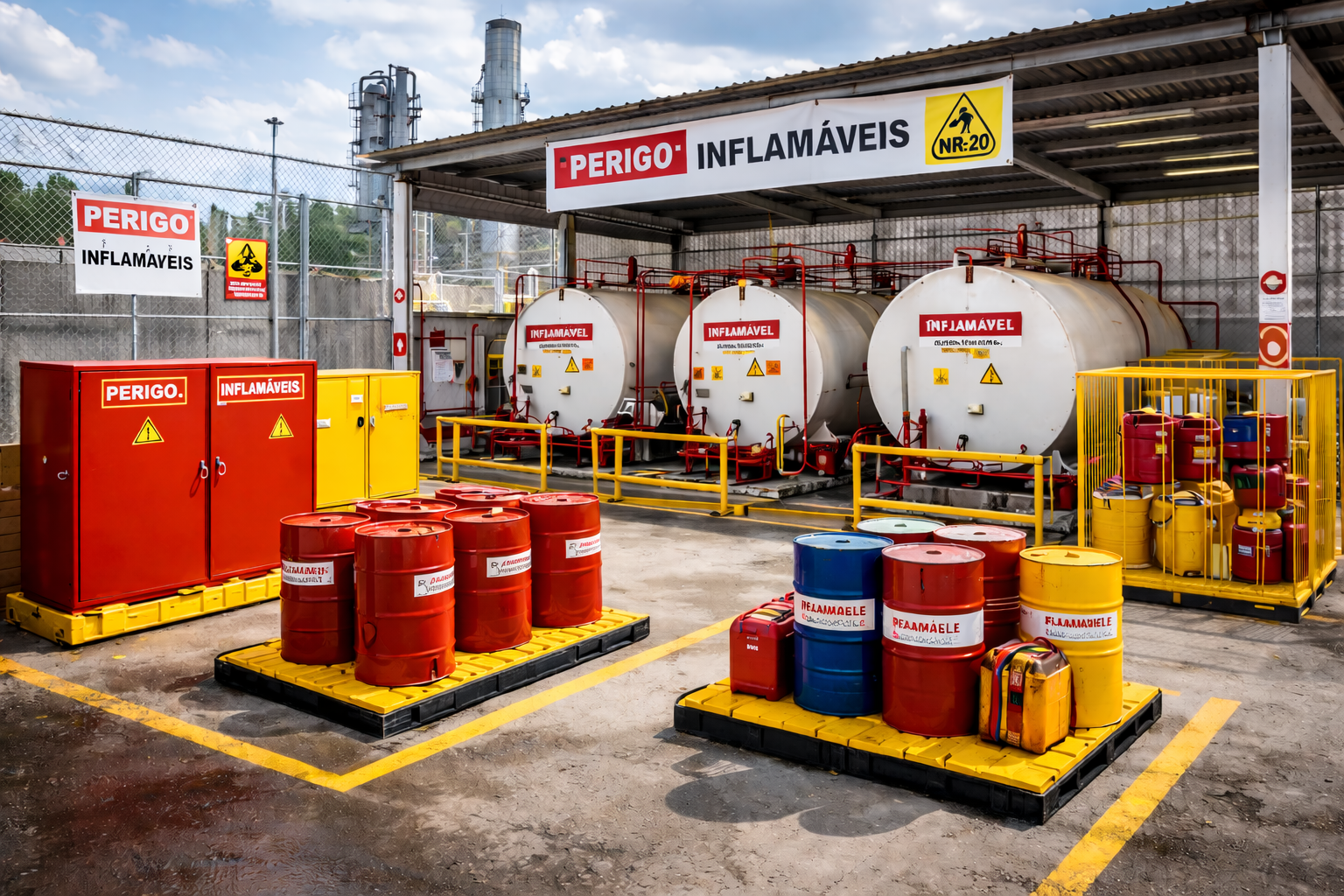 Tanques de materiais inflamáveis
